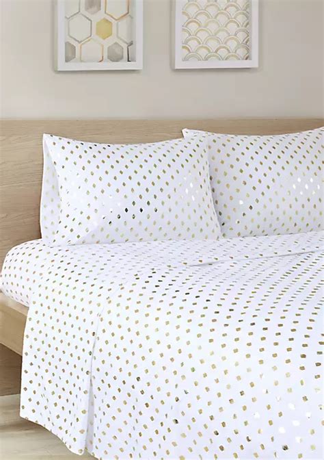 Intelligent Design Twin Xl Metallic Dot Printed Sheet 